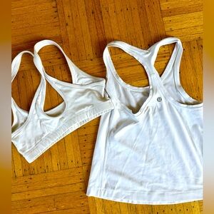 White on white bra and tank combo